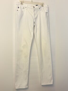 AG ADRIANO GOLDSCHMIED THE STILT CIGARETTE LEG WHITE JEANS TAG SIZE
30R